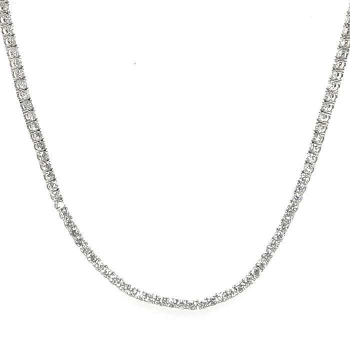 14KW LAB GROWN DIAMOND TENNIS NECKLACE NON CERT F-G VS+  180RD-10.22CTW 14KW-11.18GR