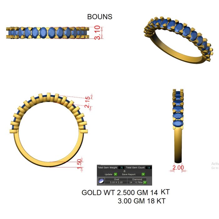 Val Band to match customers engagement ring 14 OV 3x2 mm on 14k yellow gold finger size 6.25