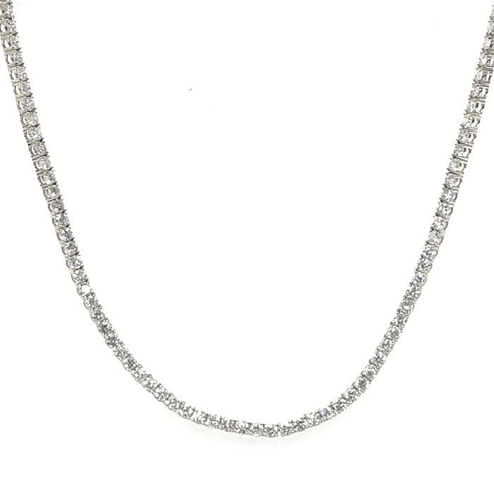 14KW LAB GROWN DIAMOND TENNIS NECKLACE  181RD-10.78CTW 14KW-10.49GR
