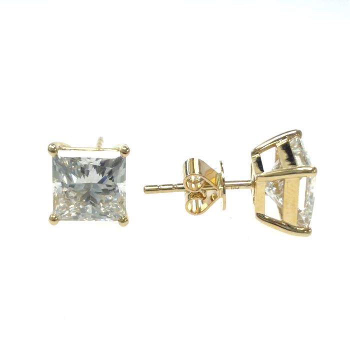 14KY LAB GROWN DIAMOND STUDS 1PR-2.1CT 1PR-2.06CTW 14KY-1.36GR