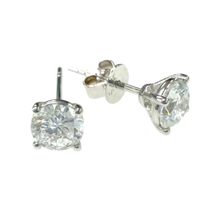 10k WG Lab Grown Diamond Studs 2RD- 1.03CTW 10k WG-1.02GR