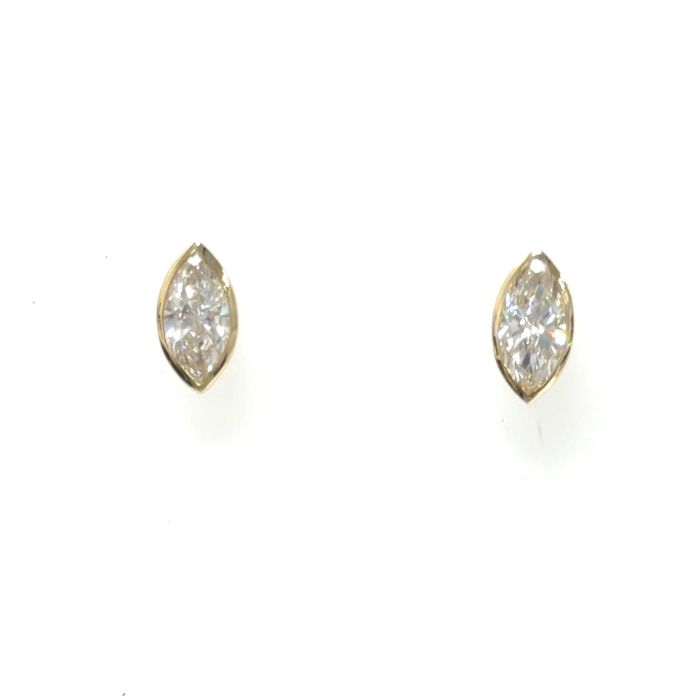 14k YG Lab Grown Diamond  Studs  1MQ-1.05CT 1MQ- 1.30CTW