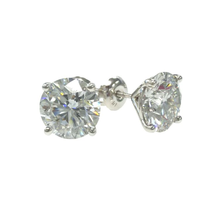 14k WG Lab Grown Diamond  Studs  4RD  -4.04CTW  1.94GR
