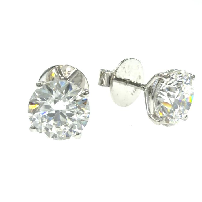 14k WG Lab Grown Diamond  Studs  Round 0.99CT Round   1D- 1.00CTW 2D  -1.99CTW  1.96GR
