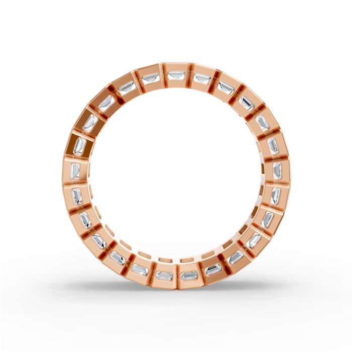 Emerald Shape Diamond Eternity Bands in Gold