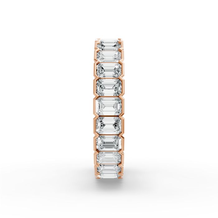 Emerald Shape Diamond Eternity Bands in Gold