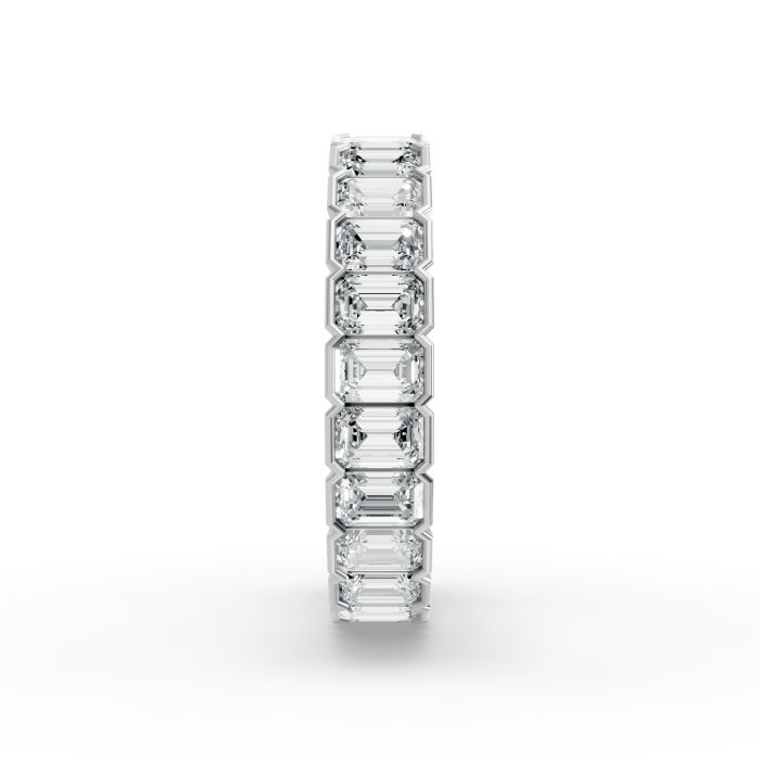 Emerald Shape Diamond Eternity Bands in Gold