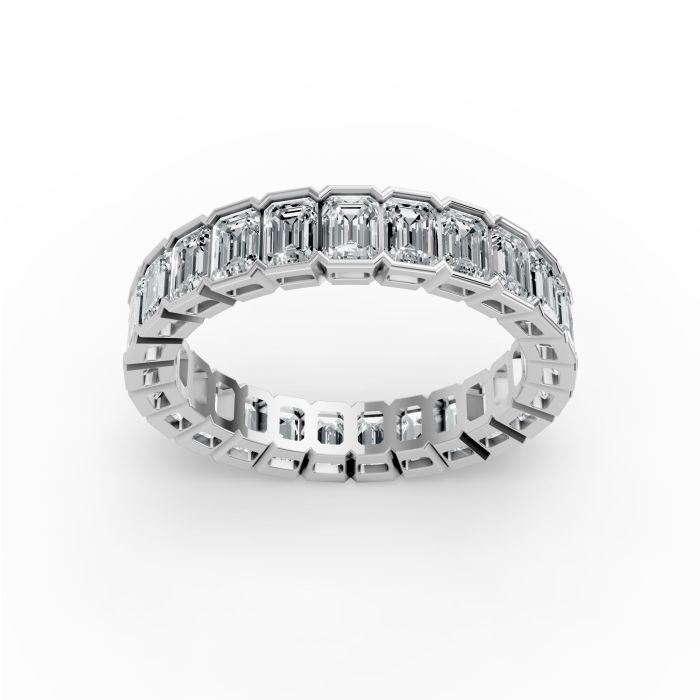 Emerald Shape Diamond Eternity Bands in Gold