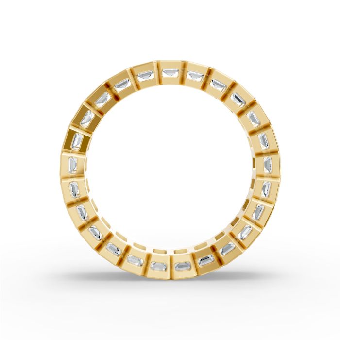 Emerald Shape Diamond Eternity Bands in Gold