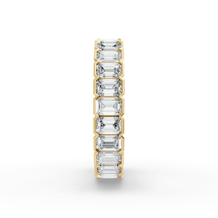 Emerald Shape Diamond Eternity Bands in Gold