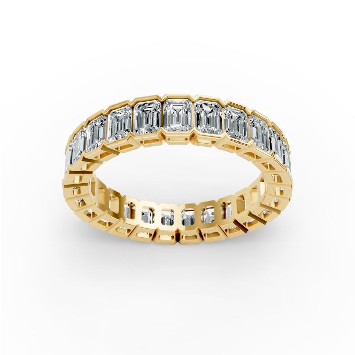 Emerald Shape Diamond Eternity Bands in Gold