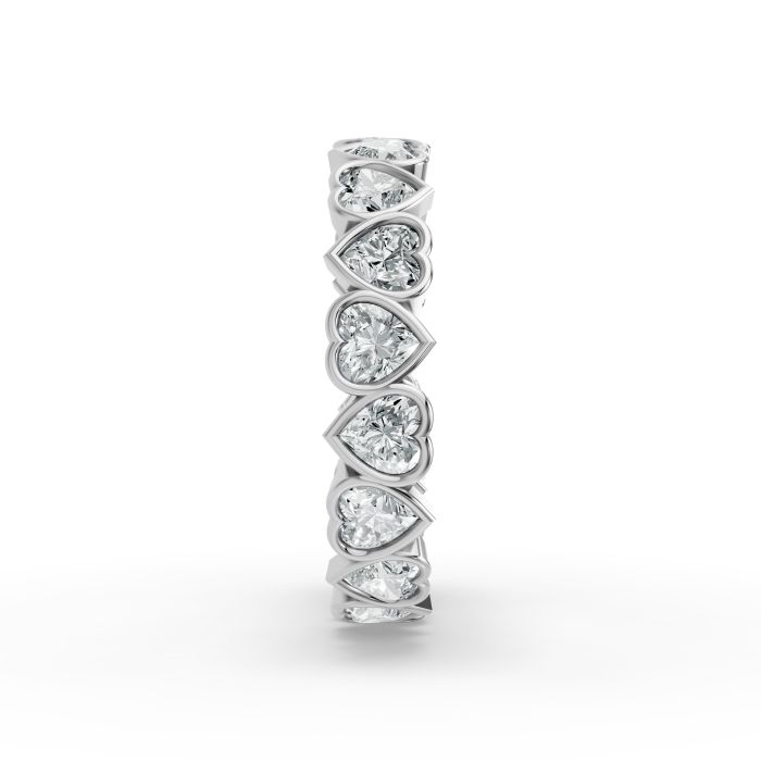 Heart Shape Diamond Eternity Bands in Gold