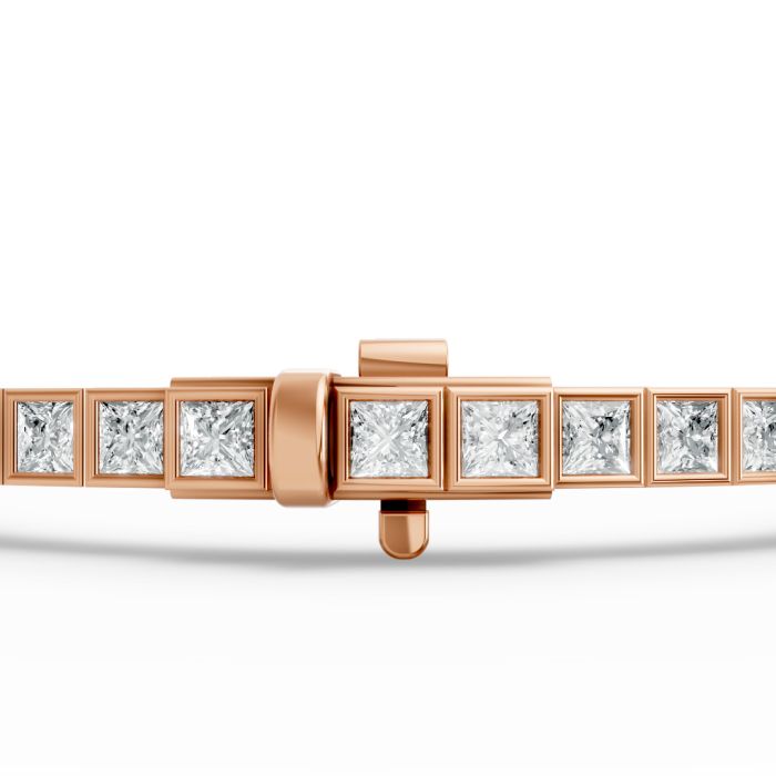 Princess Shape Diamond Bracelets in Gold