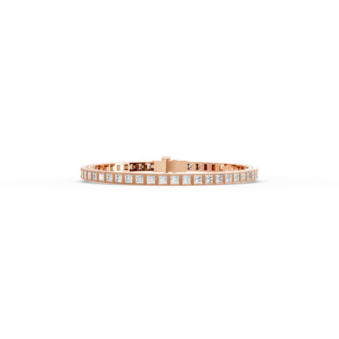 Princess Shape Diamond Bracelets in Gold