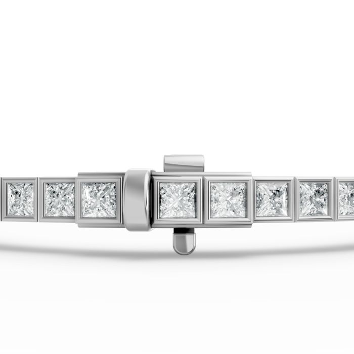 Princess Shape Diamond Bracelets in Gold