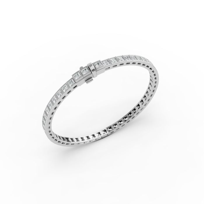 Princess Shape Diamond Bracelets in Gold