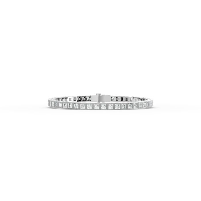 Princess Shape Diamond Bracelets in Gold