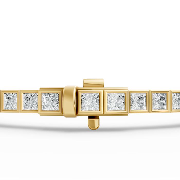 Princess Shape Diamond Bracelets in Gold