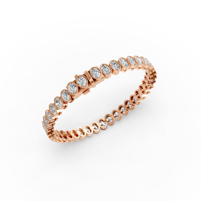 Oval Shape Diamond Bracelets in Gold