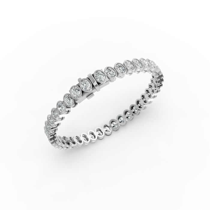 Oval Shape Diamond Bracelets in Gold