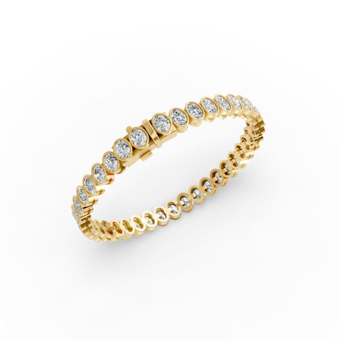 Oval Shape Diamond Bracelets in Gold