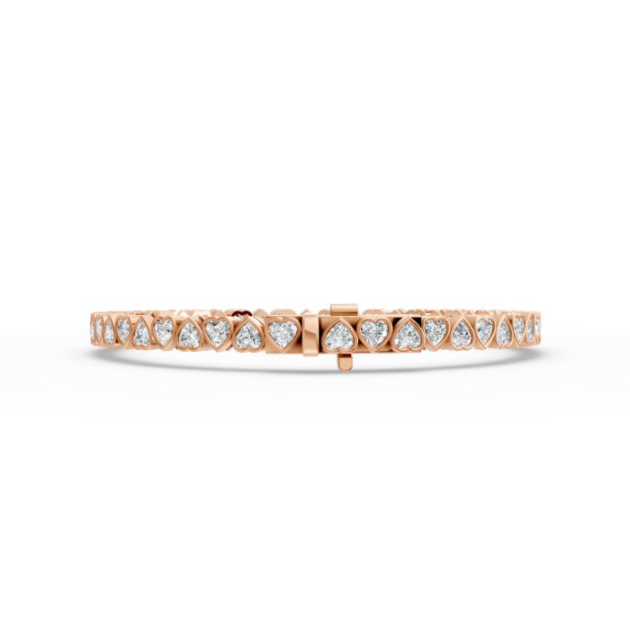 Heart Shape Diamond Bracelets in Gold