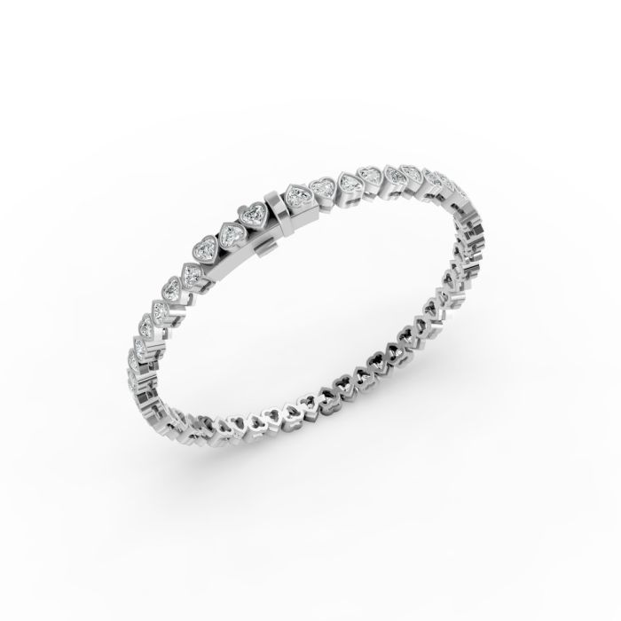Heart Shape Diamond Bracelets in Gold