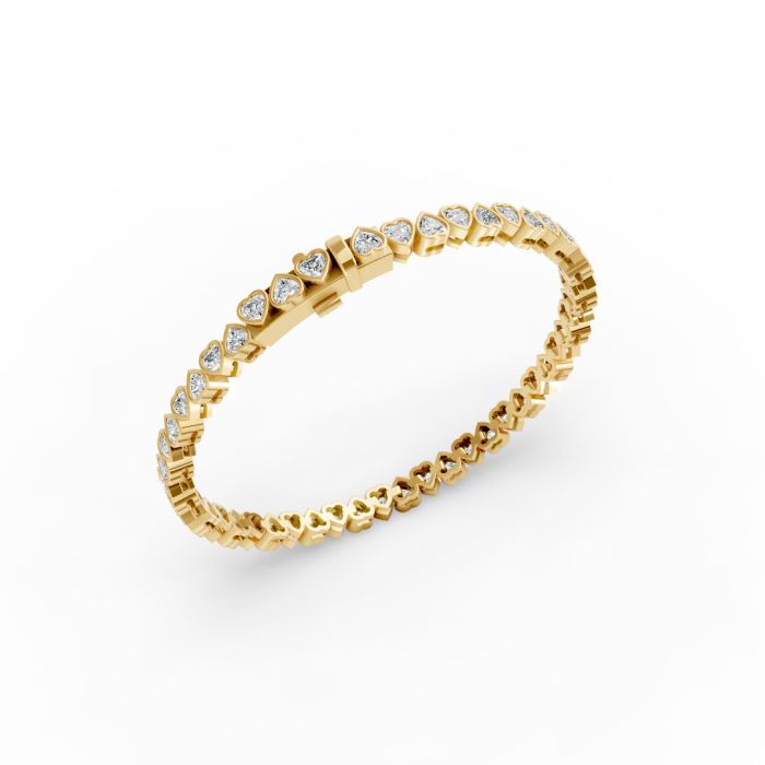 Heart Shape Diamond Bracelets in Gold