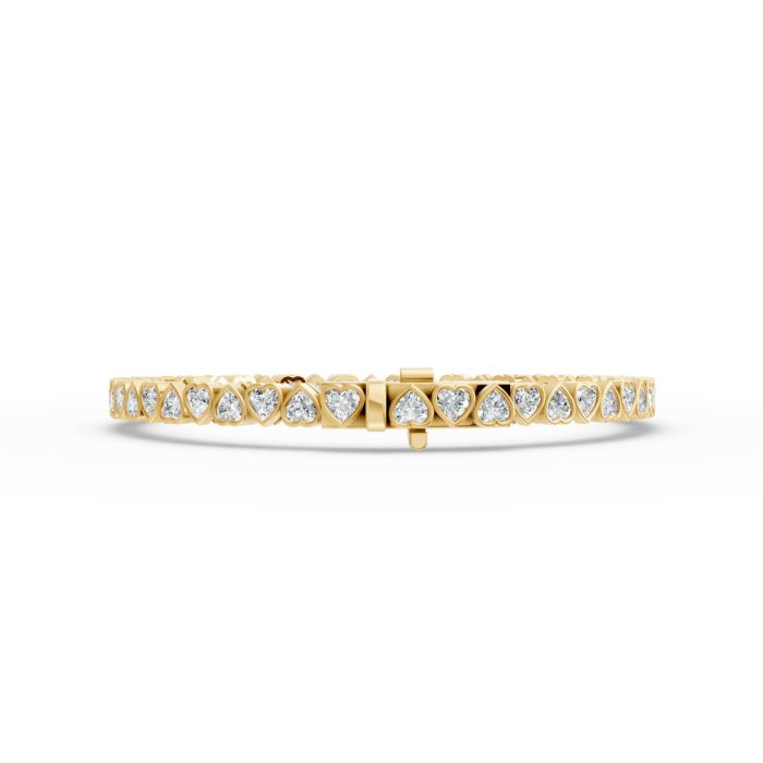 Heart Shape Diamond Bracelets in Gold