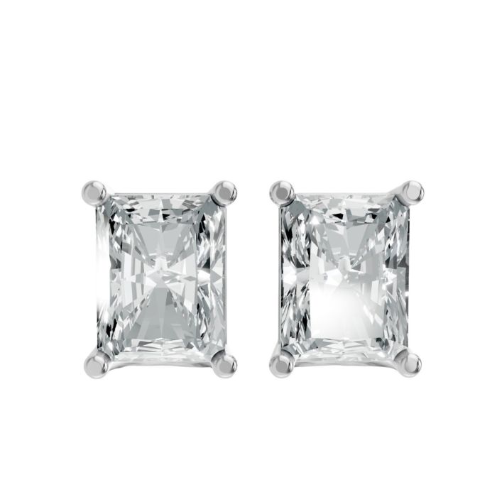 Radiant Shape Lab Grown Diamond 4-prong Push-Back Studs in 10K / 14K Gold