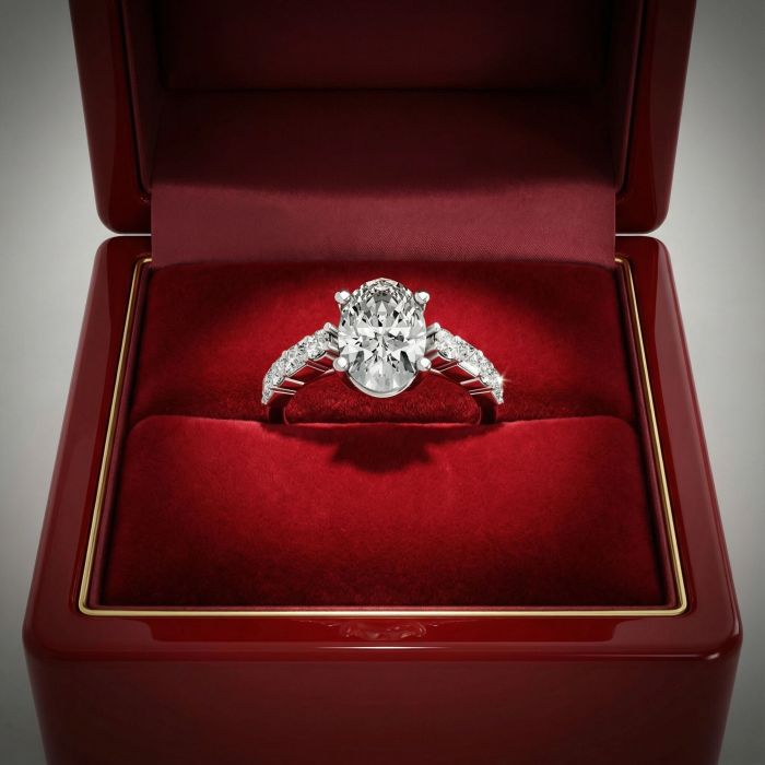 Oval Shape Diamond Bridal Ring in Gold