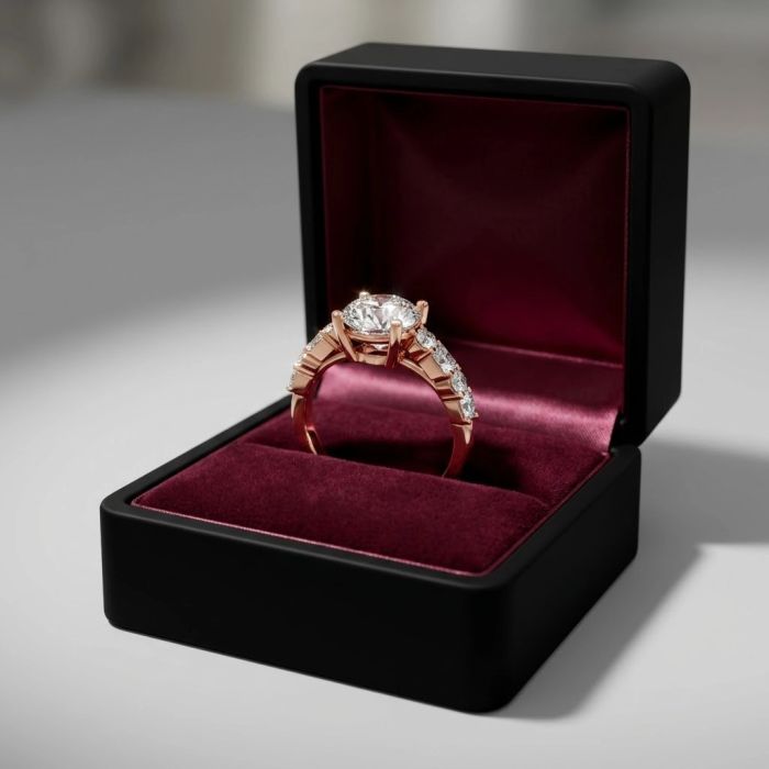 Round Shape Diamond Bridal Ring in Gold