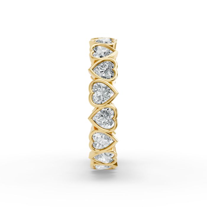 Heart Shape Diamond Eternity Bands in Gold
