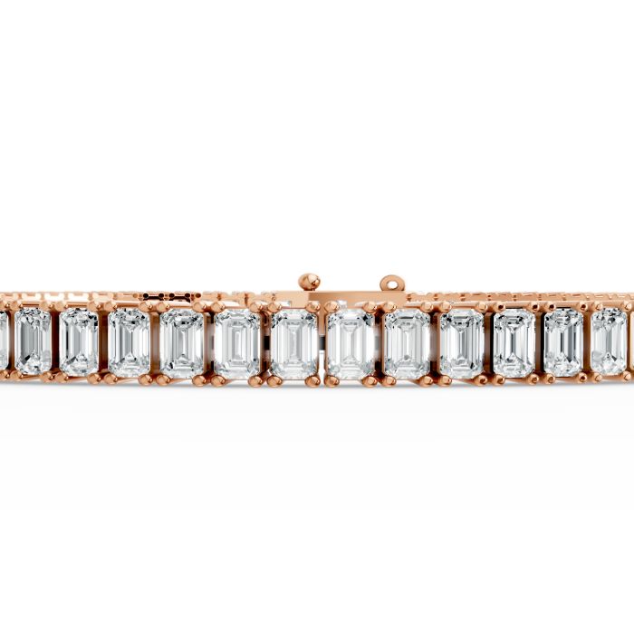 Emerald Shape Diamond Bracelets in Gold