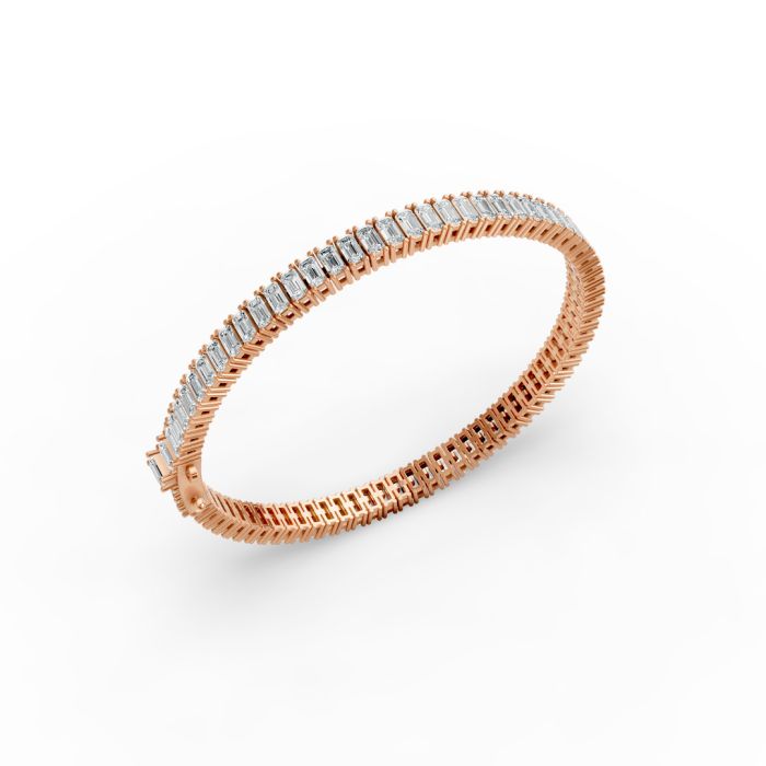 Emerald Shape Diamond Bracelets in Gold