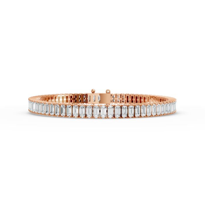 Emerald Shape Diamond Bracelets in Gold