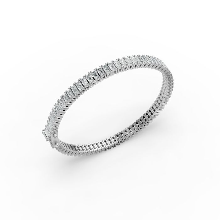Emerald Shape Diamond Bracelets in Gold