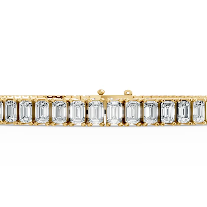 Emerald Shape Diamond Bracelets in Gold