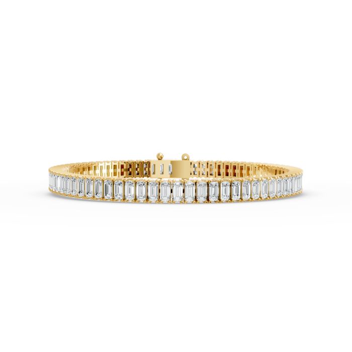 Emerald Shape Diamond Bracelets in Gold