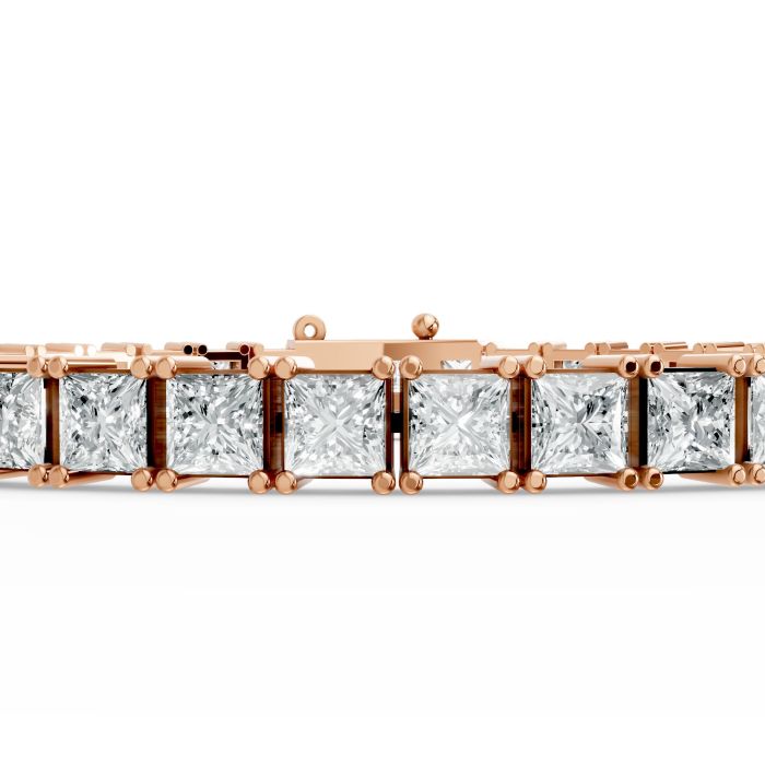 Princess Shape Diamond Bracelets in Gold