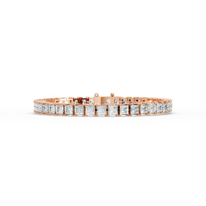 Princess Shape Diamond Bracelets in Gold