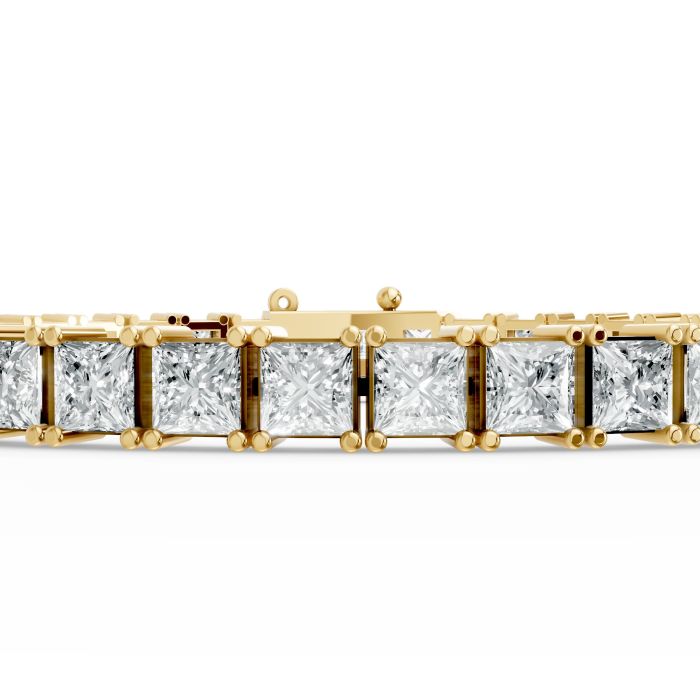 Princess Shape Diamond Bracelets in Gold