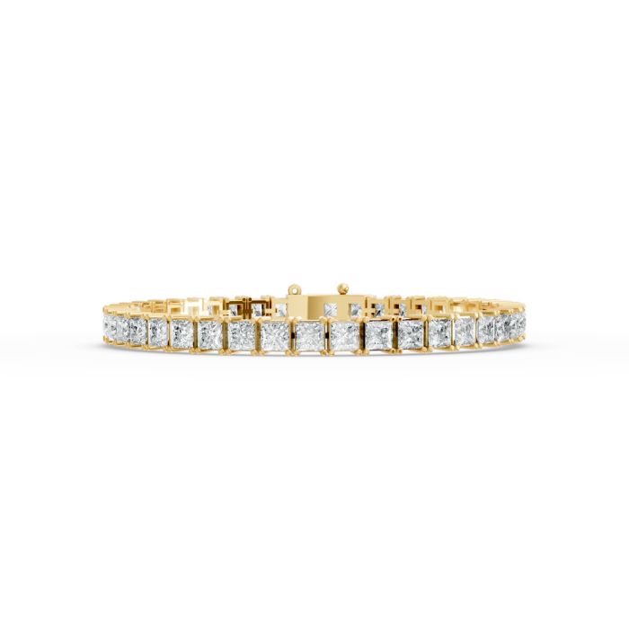 Princess Shape Diamond Bracelets in Gold