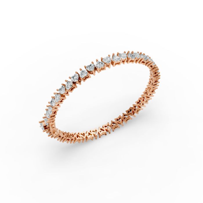 Heart Shape Diamond Bracelets in Gold