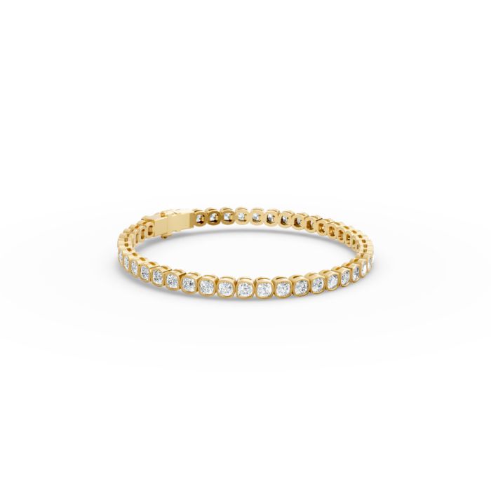 Cushion Shape Diamond Bracelets in Gold