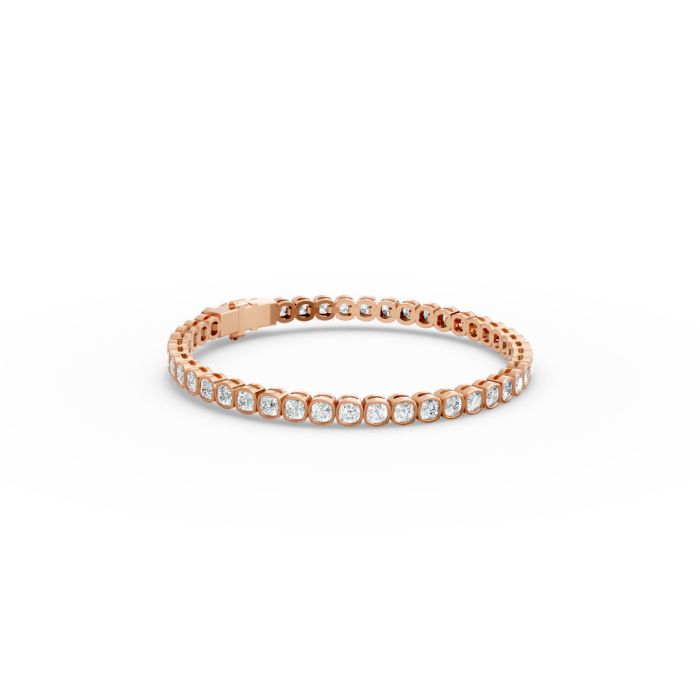 Cushion Shape Diamond Bracelets in Gold