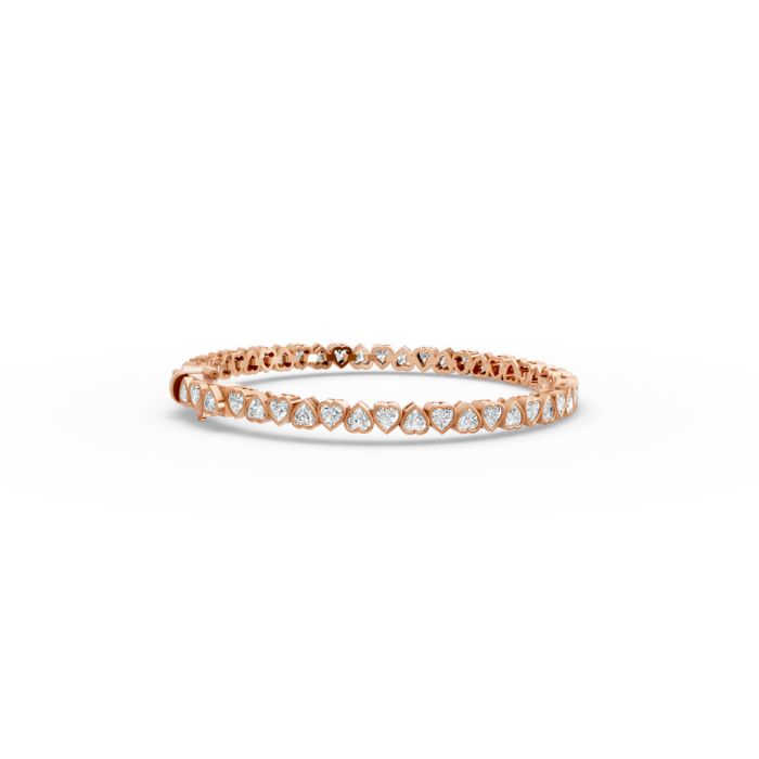 Heart Shape Diamond Bracelets in Gold