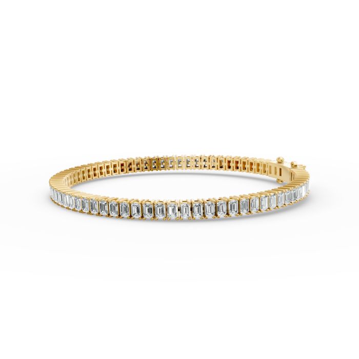Emerald Shape Diamond Bracelets in Gold