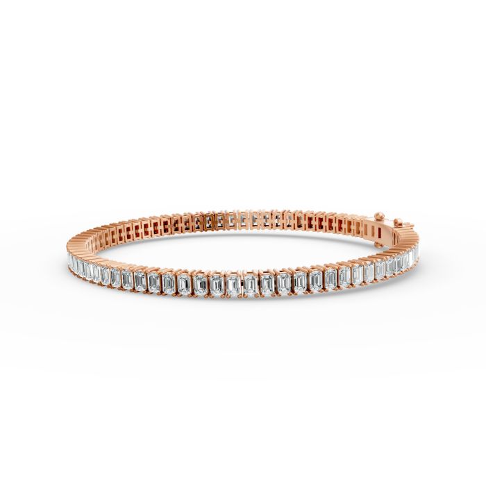 Emerald Shape Diamond Bracelets in Gold
