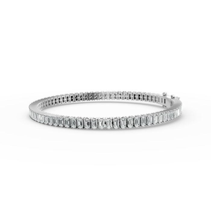 Emerald Shape Diamond Bracelets in Gold